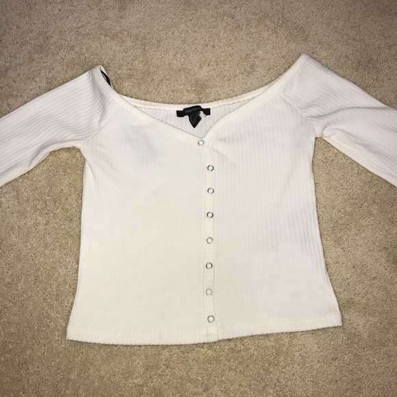 Ribbed White Long Sleeve - Picture 4 of 5